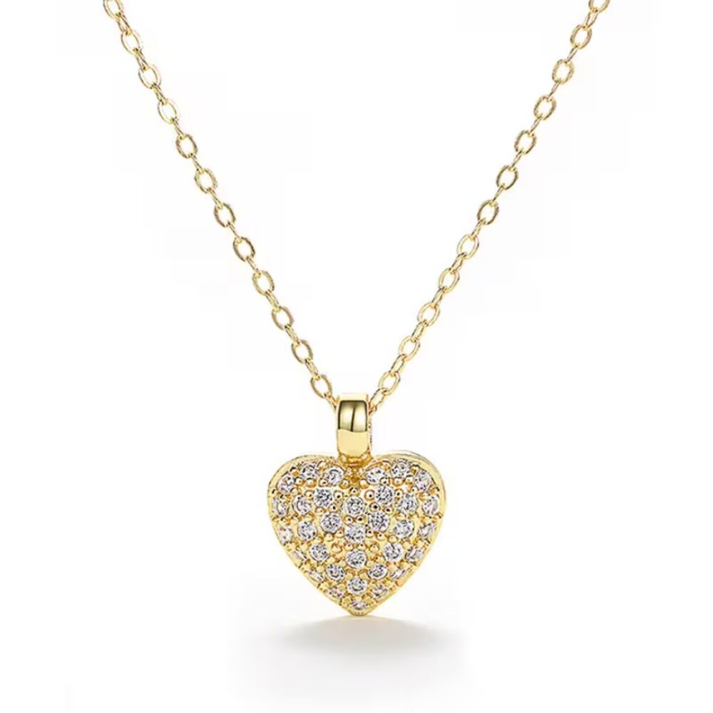 14K Gold Womens 1ct Diamond Heart Pendant Necklace Ladies New 14K Silver Jewelry - Picture 6 of 6